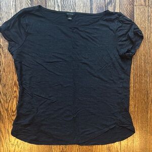 Ann Taylor Black Fitted Short Sleeve T-Shirt